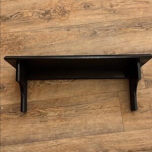 23” Black Wooden Library Wall Shelf